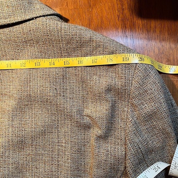 The Territory Ahead 100% Silk Blazer Jacket Sz L Woven Casual Tweed Boho Relax - Picture 10 of 16
